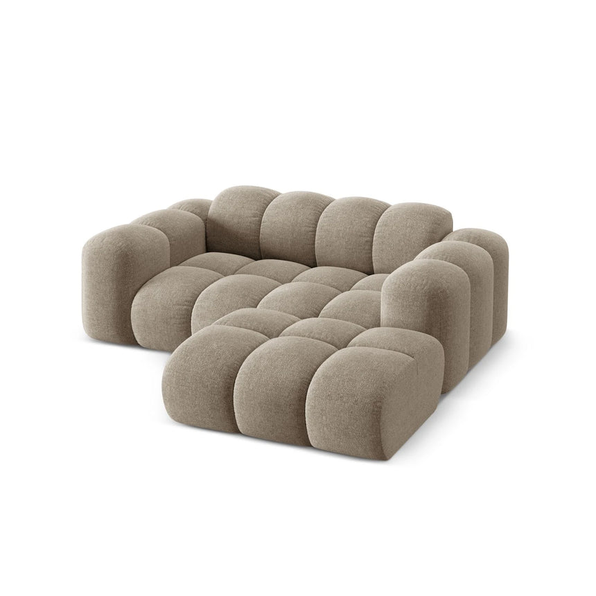 Treno 2-Sitzer Ecksofa, Rechte Seite, aus Chenille in Dunkelbeige (Eden 4 Beige), 180x164 cm von Cosmopolitan Design – Bild 5