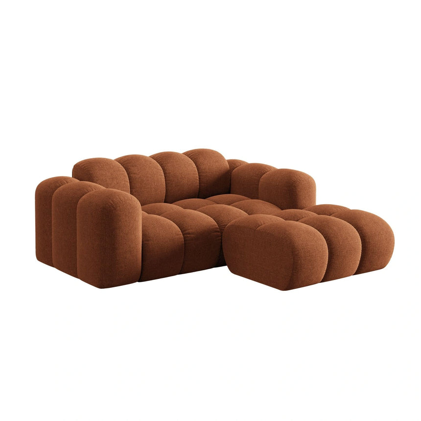 Treno 2-Sitzer Ecksofa, Rechte Seite, aus Chenille in Ziegel (Eden 10 Terra), 180x164 cm von Cosmopolitan Design – Bild 4