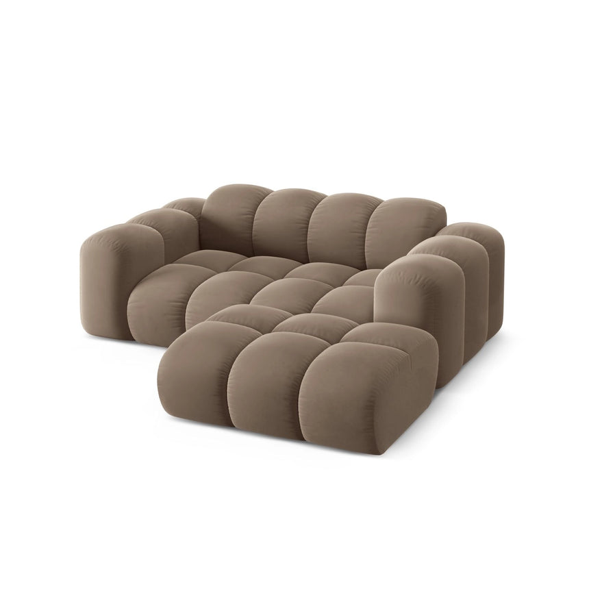 Treno 2-Sitzer Ecksofa, Rechte Seite, aus Samt in Cappuccino (Bluvel 40), 180x164 cm von Cosmopolitan Design – Bild 5