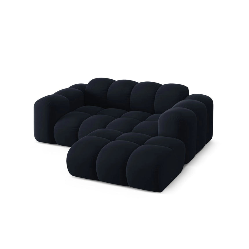 Treno 2-Sitzer Ecksofa, Rechte Seite, aus Samt in Dunkelblau (Bluvel 89), 180x164 cm von Cosmopolitan Design – Bild 5