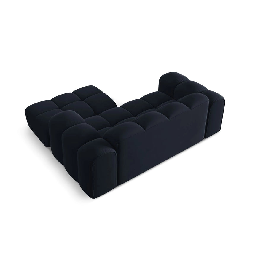 Treno 2-Sitzer Ecksofa, Rechte Seite, aus Samt in Dunkelblau (Bluvel 89), 180x164 cm von Cosmopolitan Design – Bild 6