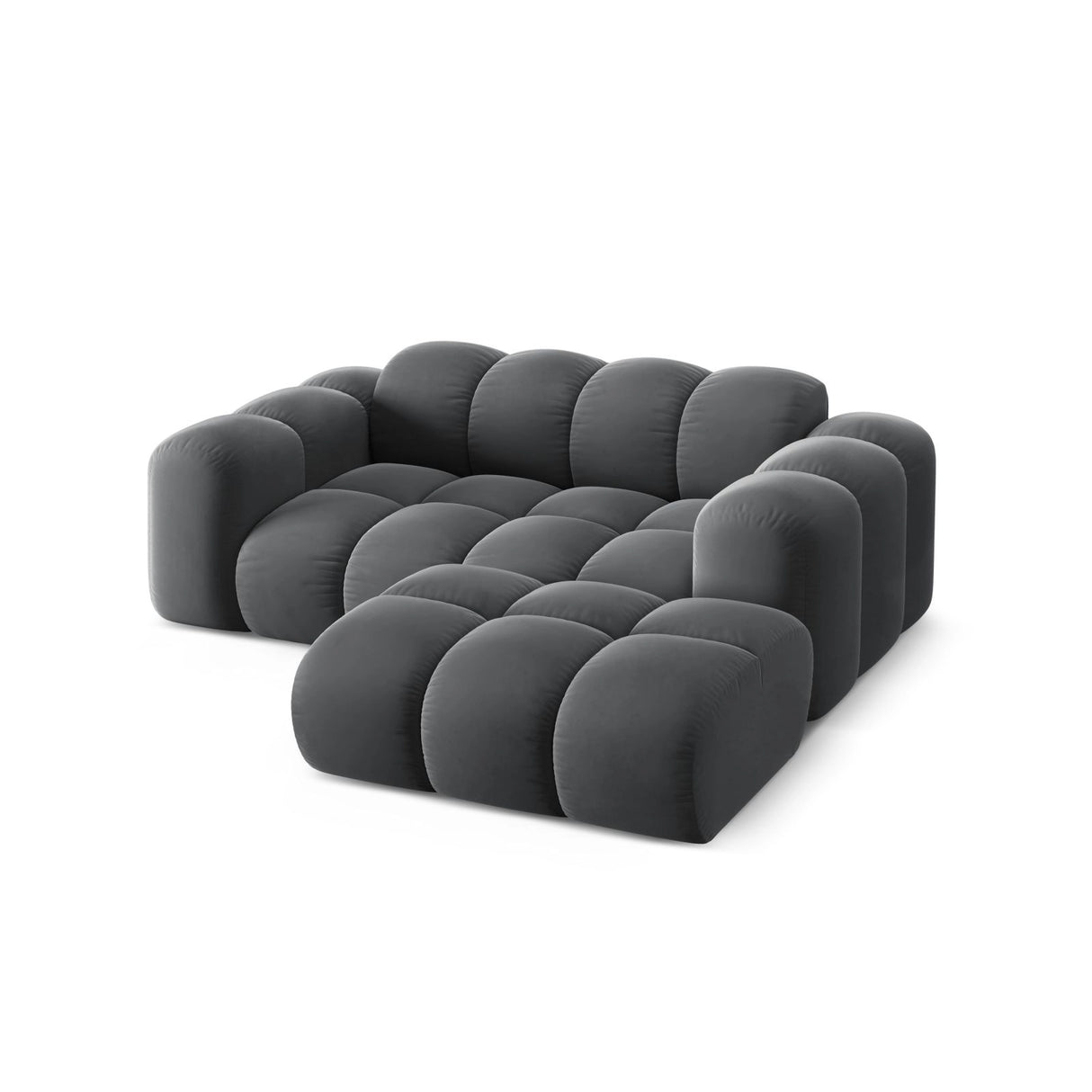 Treno 2-Sitzer Ecksofa, Rechte Seite, aus Samt in Grau (Bluvel 14), 180x164 cm von Cosmopolitan Design – Bild 5