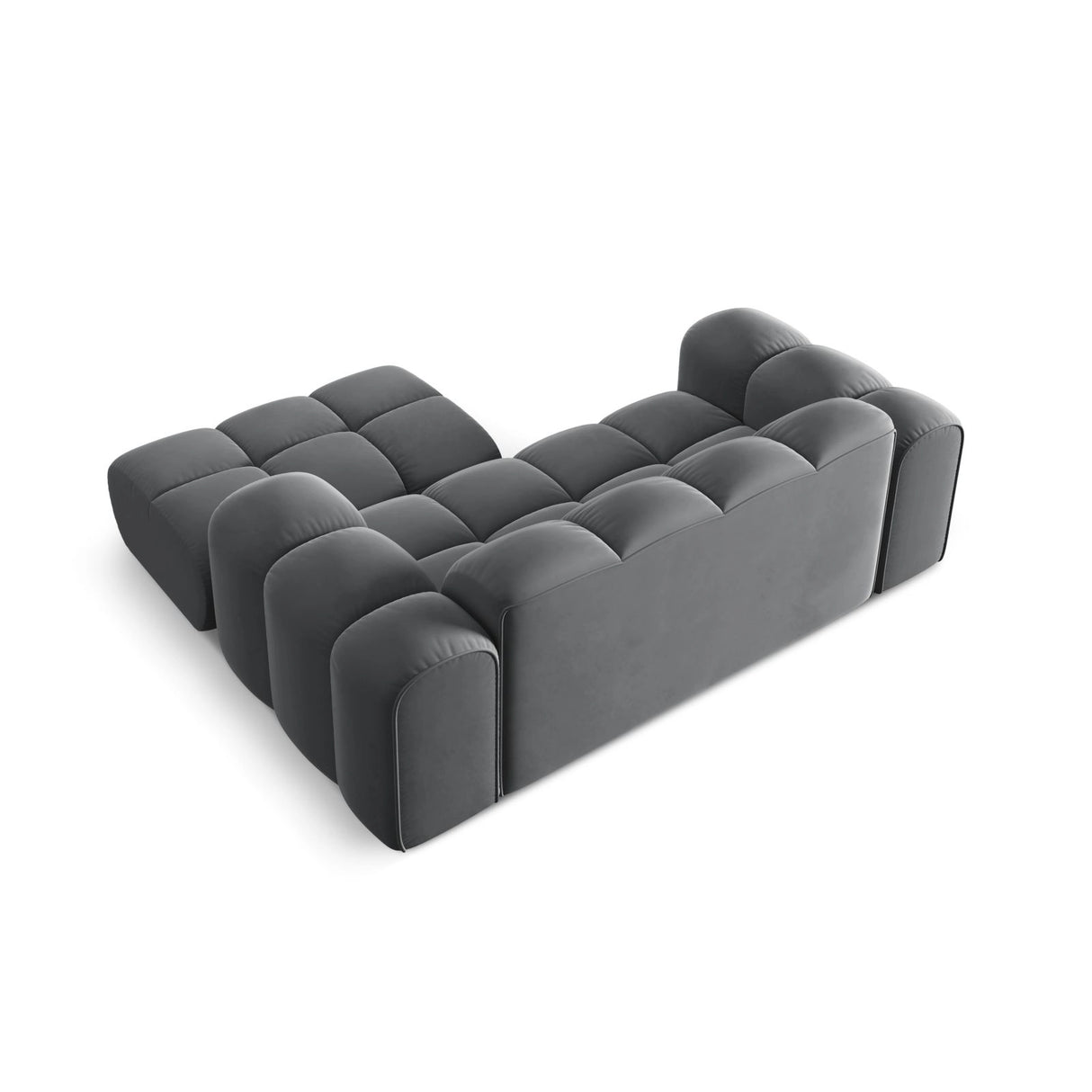 Treno 2-Sitzer Ecksofa, Rechte Seite, aus Samt in Grau (Bluvel 14), 180x164 cm von Cosmopolitan Design – Bild 6