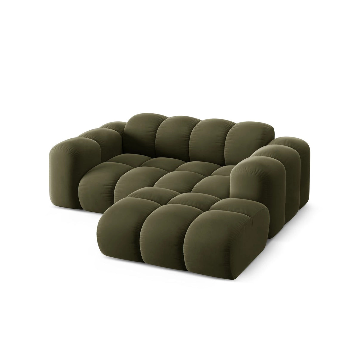 Treno 2-Sitzer Ecksofa, Rechte Seite, aus Samt in Grün (Bluvel 77), 180x164 cm von Cosmopolitan Design – Bild 5