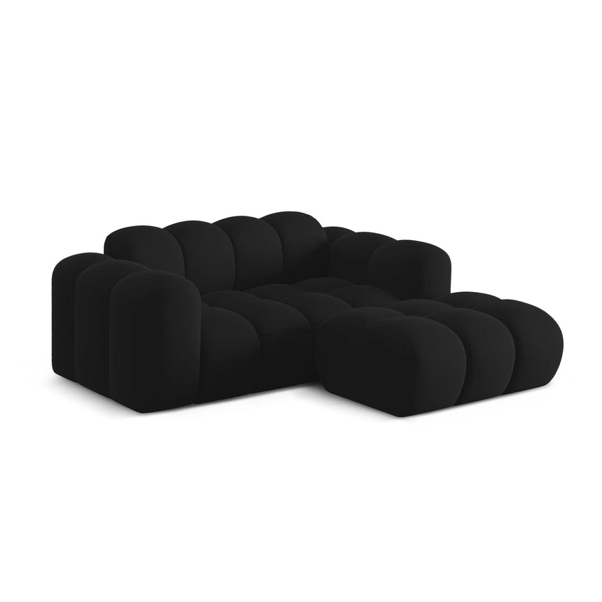 Treno 2-Sitzer Ecksofa, Rechte Seite, aus Samt in Schwarz (Bluvel 19), 180x164 cm von Cosmopolitan Design – Bild 4