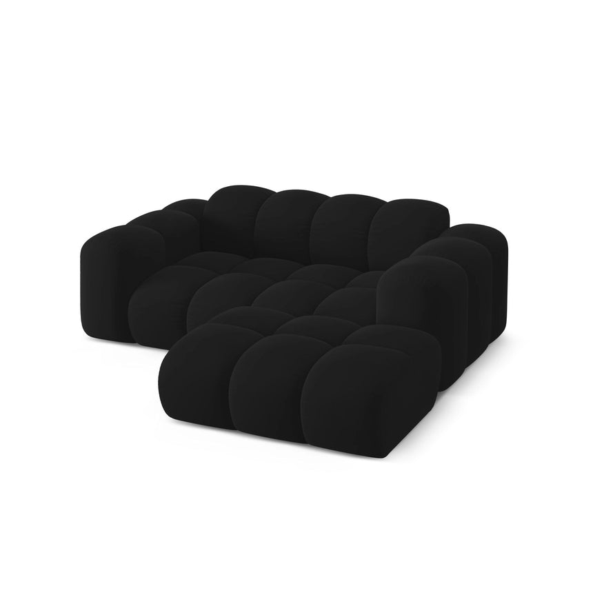 Treno 2-Sitzer Ecksofa, Rechte Seite, aus Samt in Schwarz (Bluvel 19), 180x164 cm von Cosmopolitan Design – Bild 5