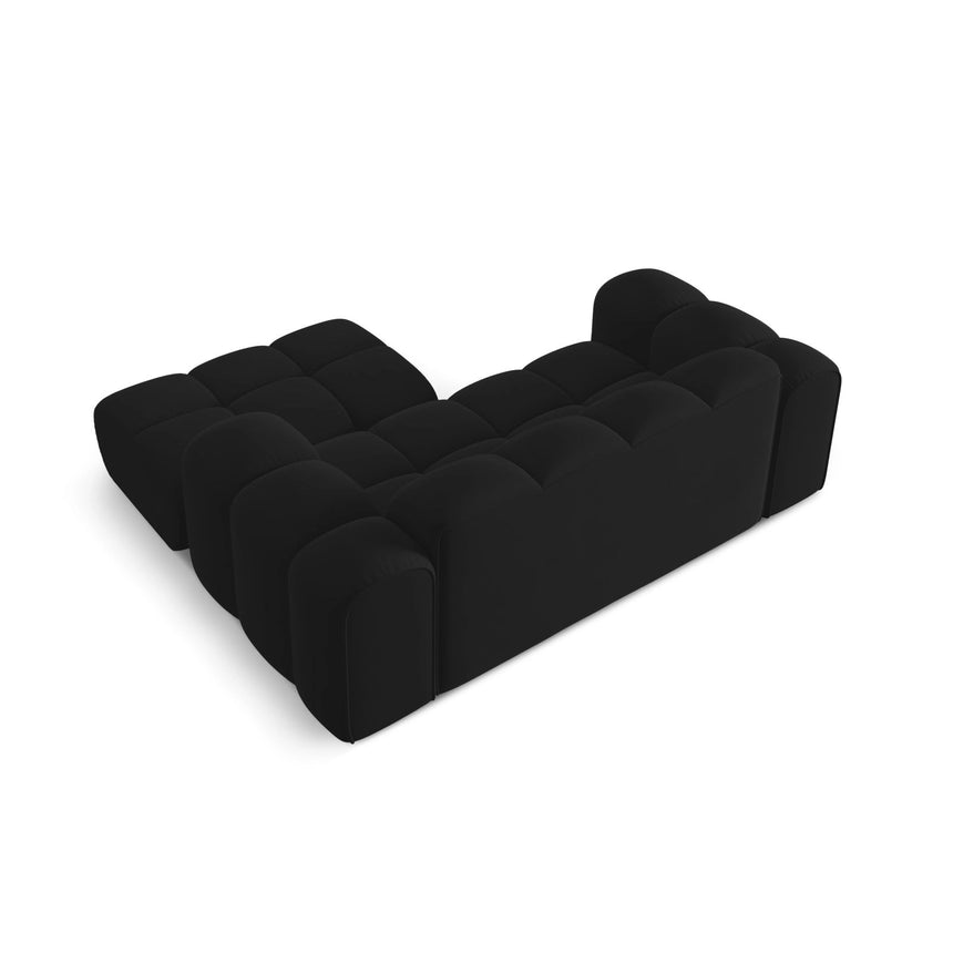 Treno 2-Sitzer Ecksofa, Rechte Seite, aus Samt in Schwarz (Bluvel 19), 180x164 cm von Cosmopolitan Design – Bild 6