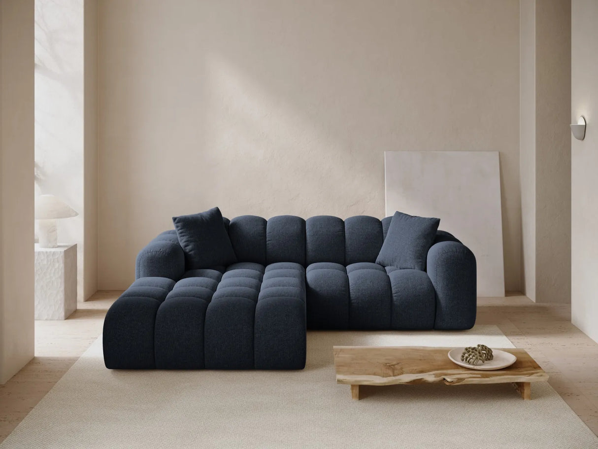 Treno 3-Sitzer Ecksofa, Linke Seite, aus Chenille in Marineblau (Eden 16 Deep Blue), 240x184x70 cm von Cosmopolitan Design – Bild 2