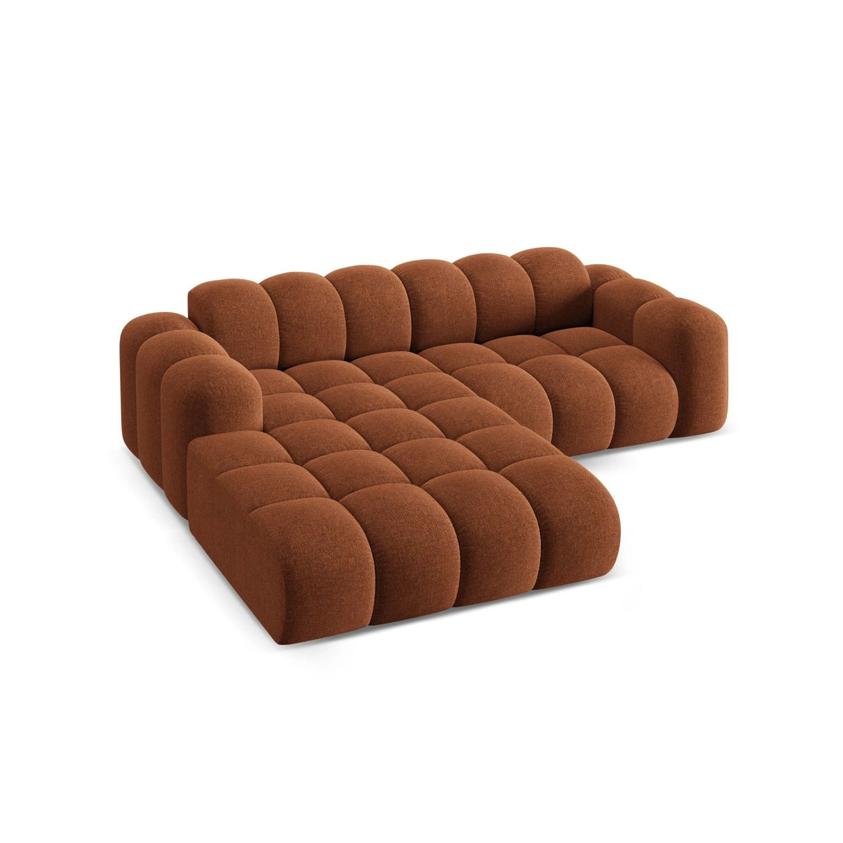 Treno 3-Sitzer Ecksofa, Linke Seite, aus Chenille in Ziegelstein (Eden 10 Terra), 240x184x70 cm von Cosmopolitan Design – Bild 5