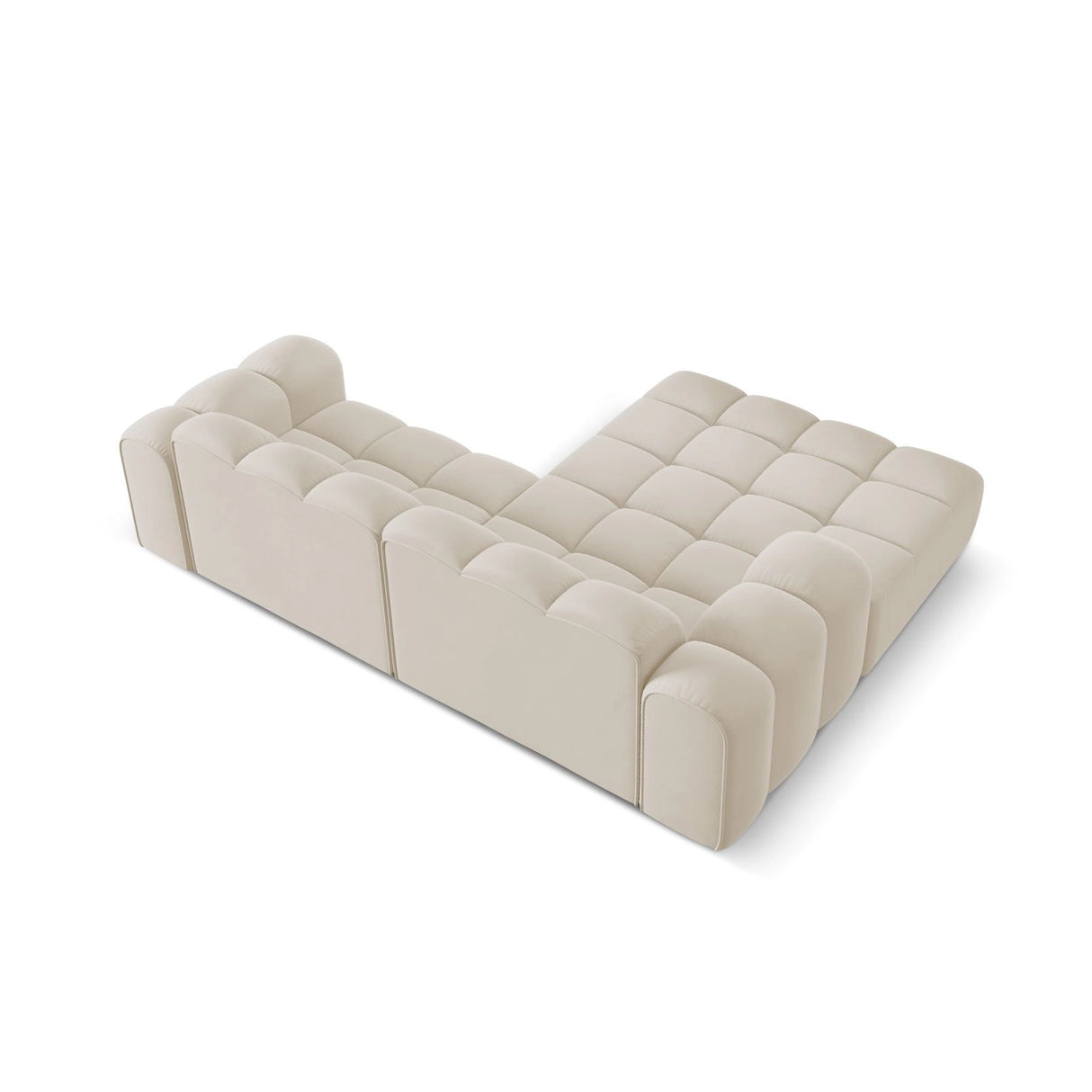 Treno 3-Sitzer Ecksofa, Linke Seite, aus Samt in Dunkelbeige (Bluvel 30), 240x184x70 cm von Cosmopolitan Design – Bild 6