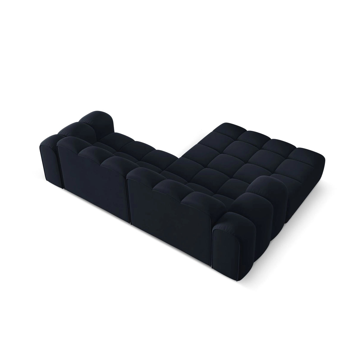 Treno 3-Sitzer Ecksofa, Linke Seite, aus Samt in Dunkelblau (Bluvel 89), 240x184x70 cm von Cosmopolitan Design – Bild 6