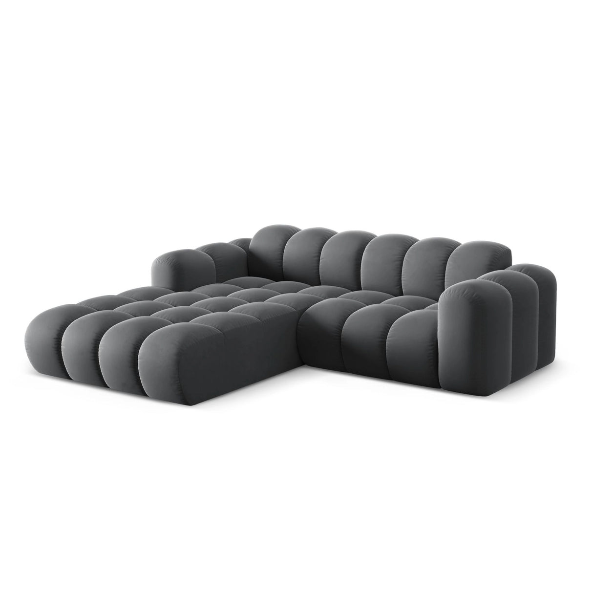 Treno 3-Sitzer Ecksofa, Linke Seite, aus Samt in Grau (Bluvel 14), 240x184x70 cm von Cosmopolitan Design – Bild 4