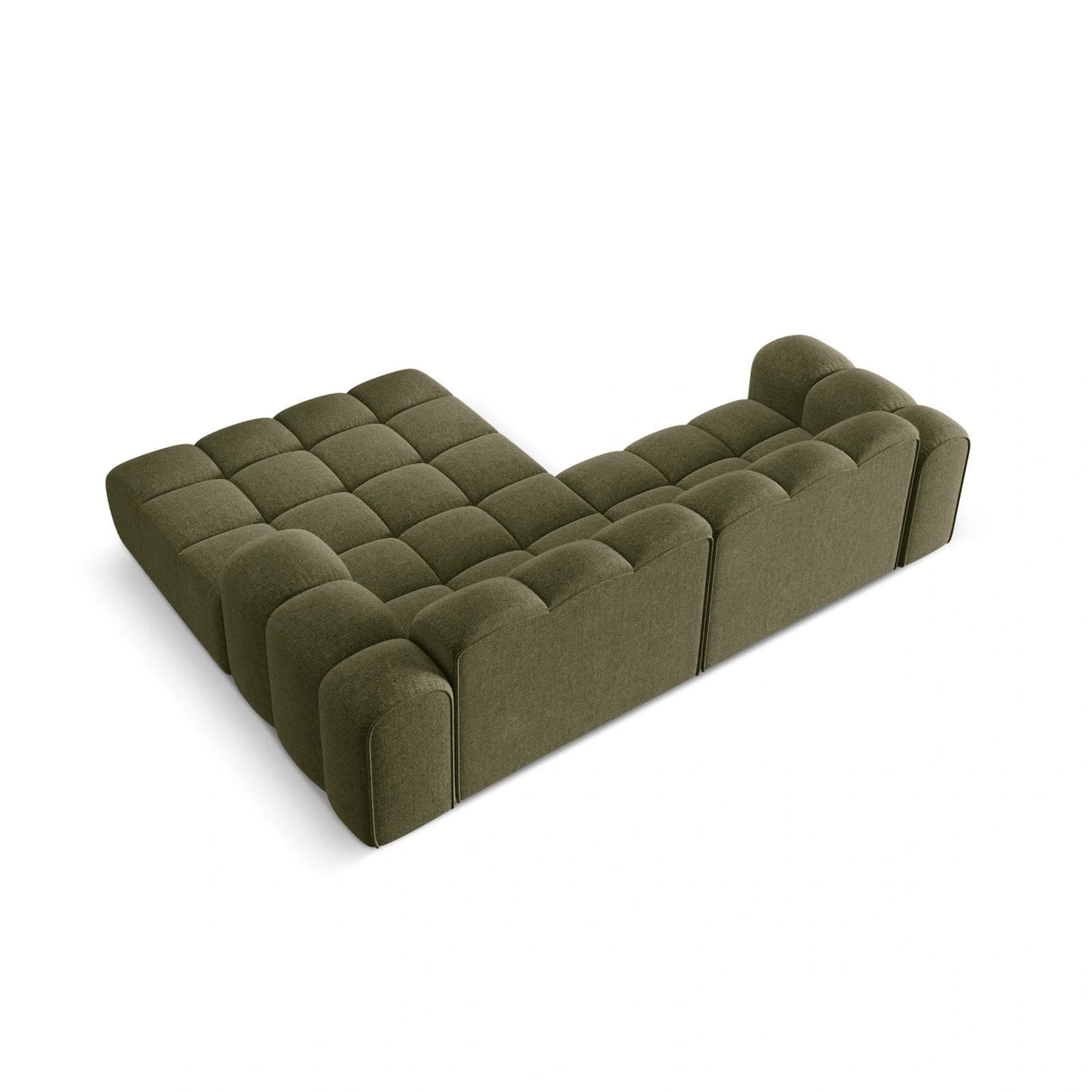 Treno 3-Sitzer Ecksofa, Rechte Seite, aus Chenille in Grün (Eden 12 Olive), 240x184x70 cm von Cosmopolitan Design – Bild 6
