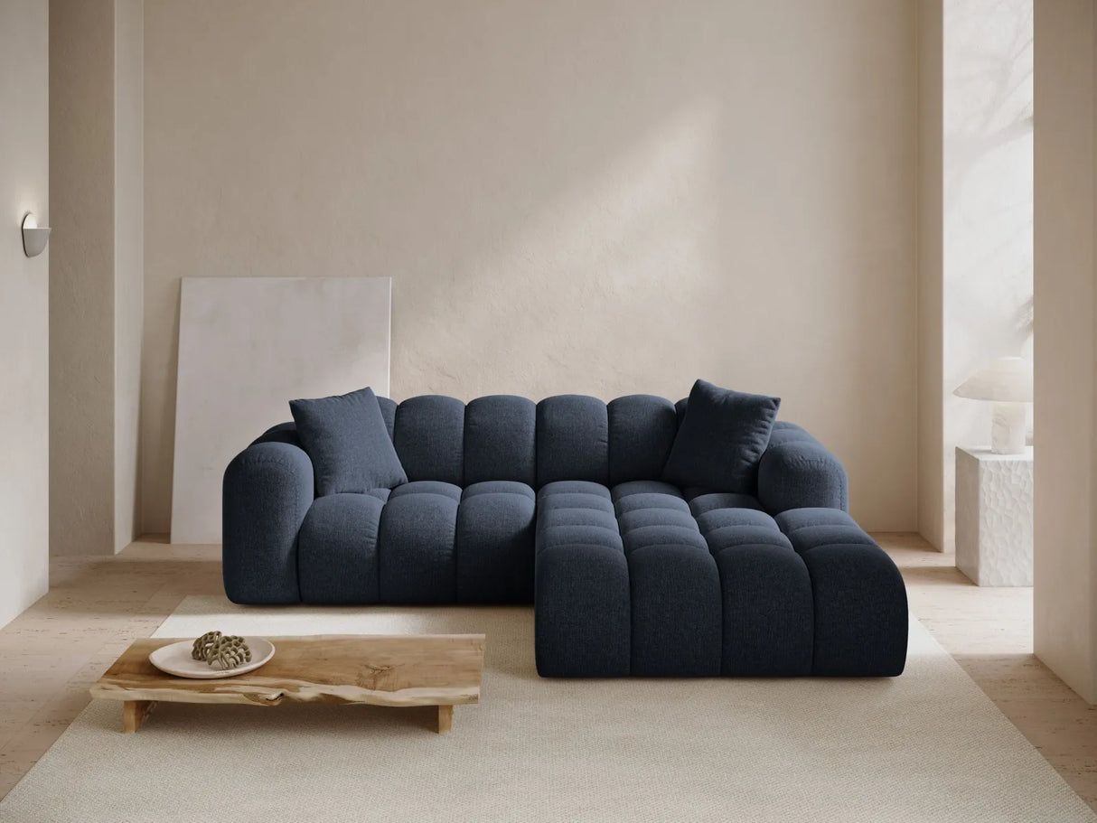 Treno 3-Sitzer Ecksofa, Rechte Seite, aus Chenille in Marineblau (Eden 16 Deep Blue), 240x184x70 cm von Cosmopolitan Design – Bild 2