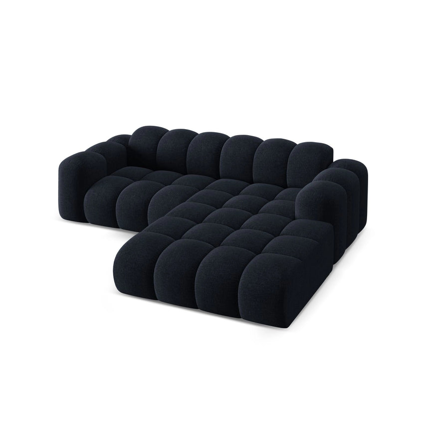 Treno 3-Sitzer Ecksofa, Rechte Seite, aus Chenille in Marineblau (Eden 16 Deep Blue), 240x184x70 cm von Cosmopolitan Design – Bild 5