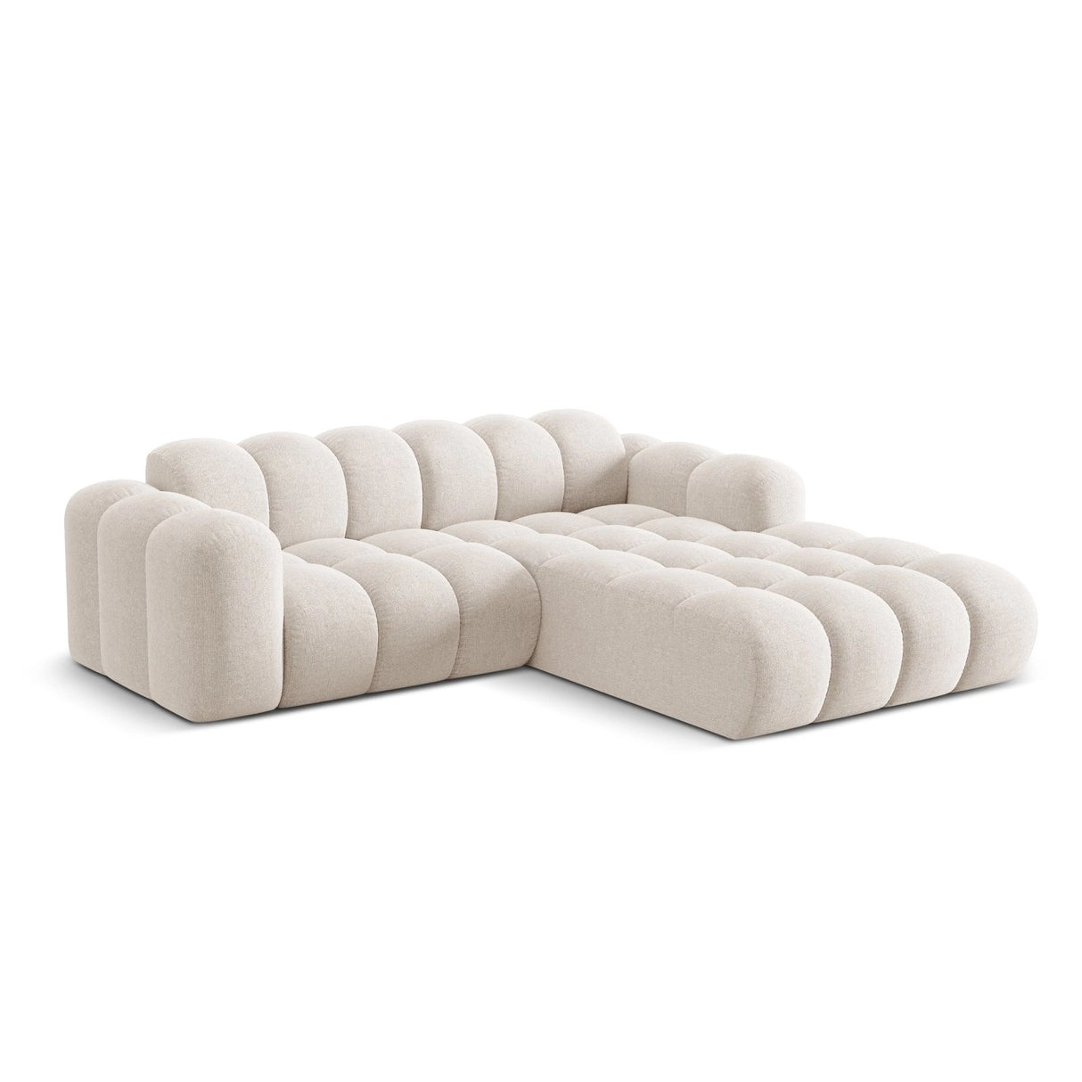 Treno 3-Sitzer Ecksofa, Rechte Seite, aus Samt oder Chenille, 240x184x70 cm von Cosmopolitan Design – Bild 4