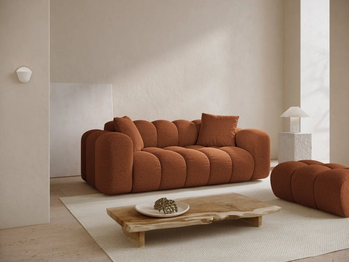 Treno 3-Sitzer Sofa aus Chenille in Ziegelstein (Eden 10 Terra), 210x94x70 cm von Cosmopolitan Design – Bild 2