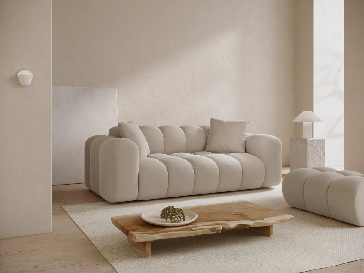 Treno 3-Sitzer Sofa aus Samt in Dunkelbeige (Bluvel 30), 210x94x70 cm von Cosmopolitan Design – Bild 2