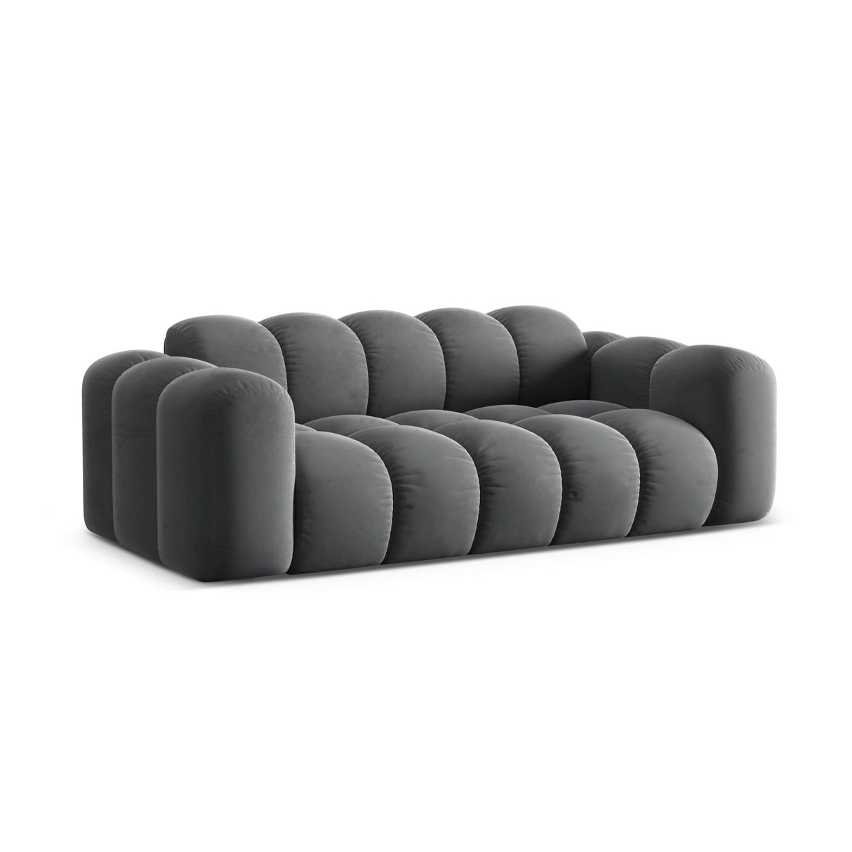 Treno 3-Sitzer Sofa aus Samt in Grau (Bluvel 14), 210x94x70 cm von Cosmopolitan Design – Bild 4