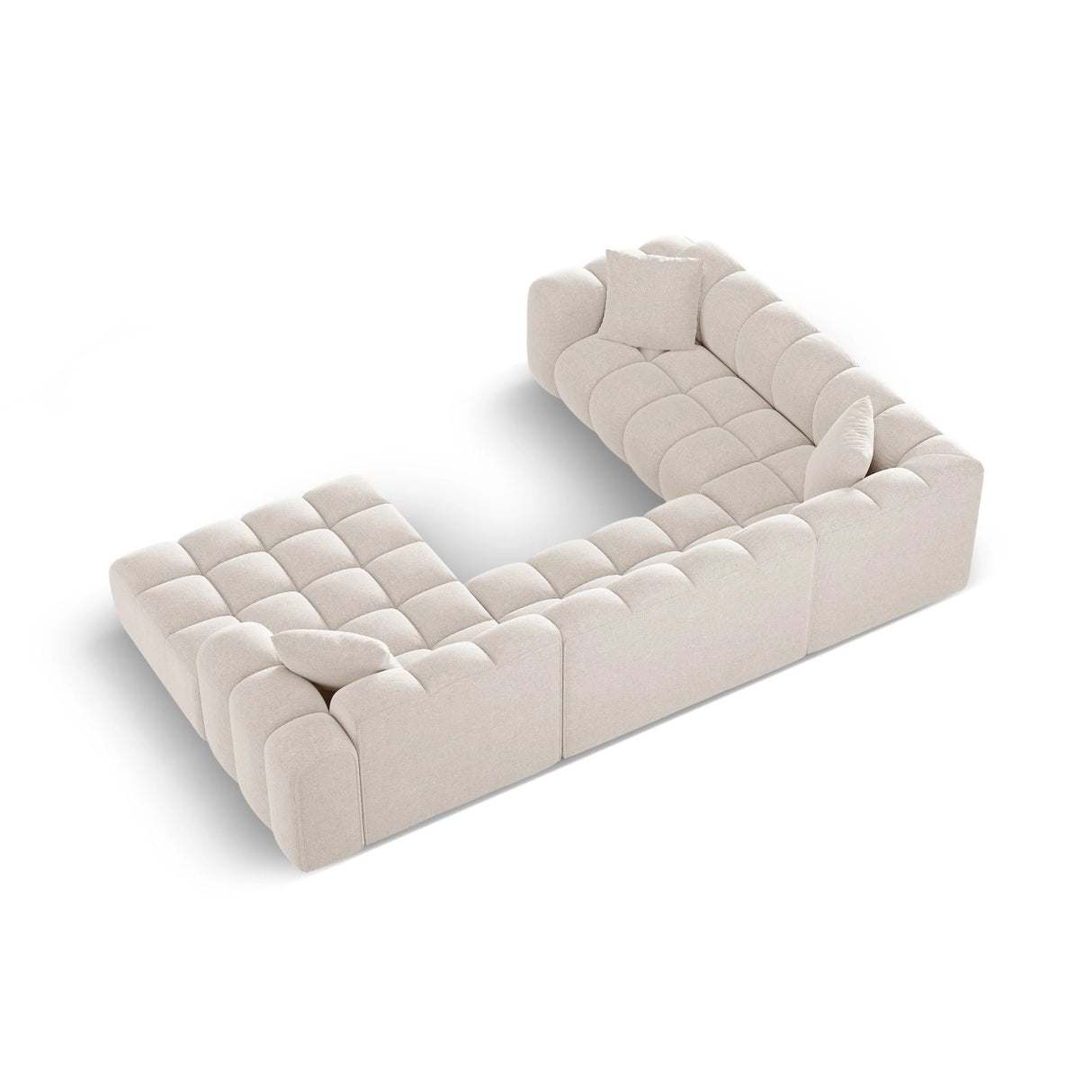 Treno 4-Sitzer Panorama Ecksofa, Linke Seite, aus Samt oder Chenille, 330x240x70 cm von Cosmopolitan Design – Bild 5