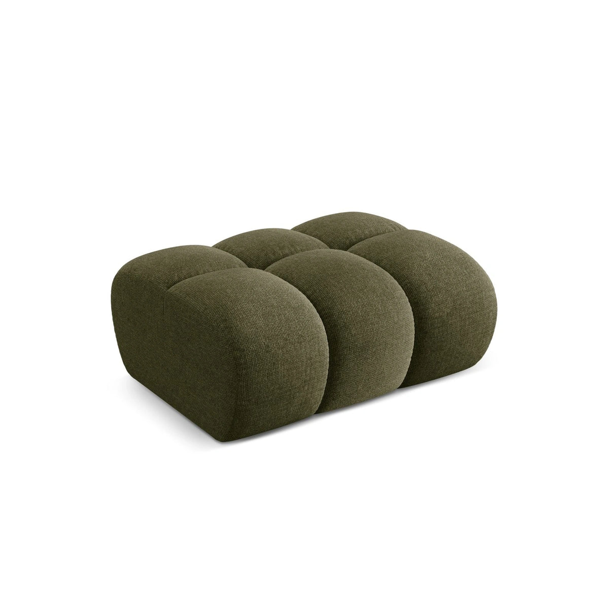 Treno Pouf aus Chenille in Grün (Eden 12 Olive), 90x70x42 cm von Cosmopolitan Design – Bild 4