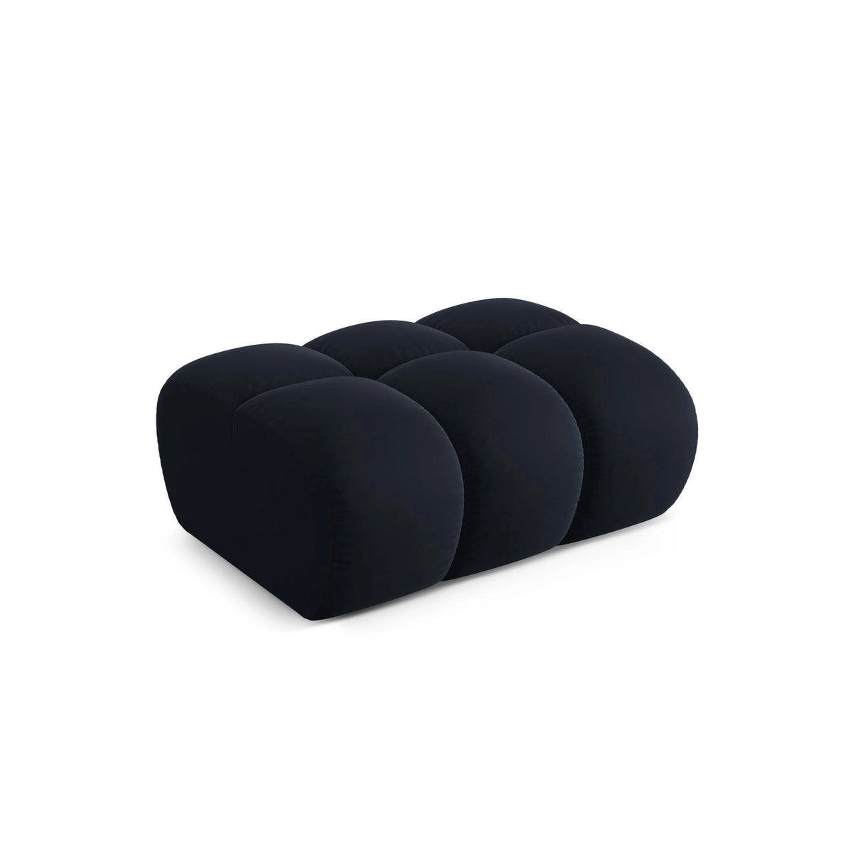 Treno Pouf aus Samt in Dunkelblau (Bluvel 89), 90x70x42 cm von Cosmopolitan Design – Bild 4
