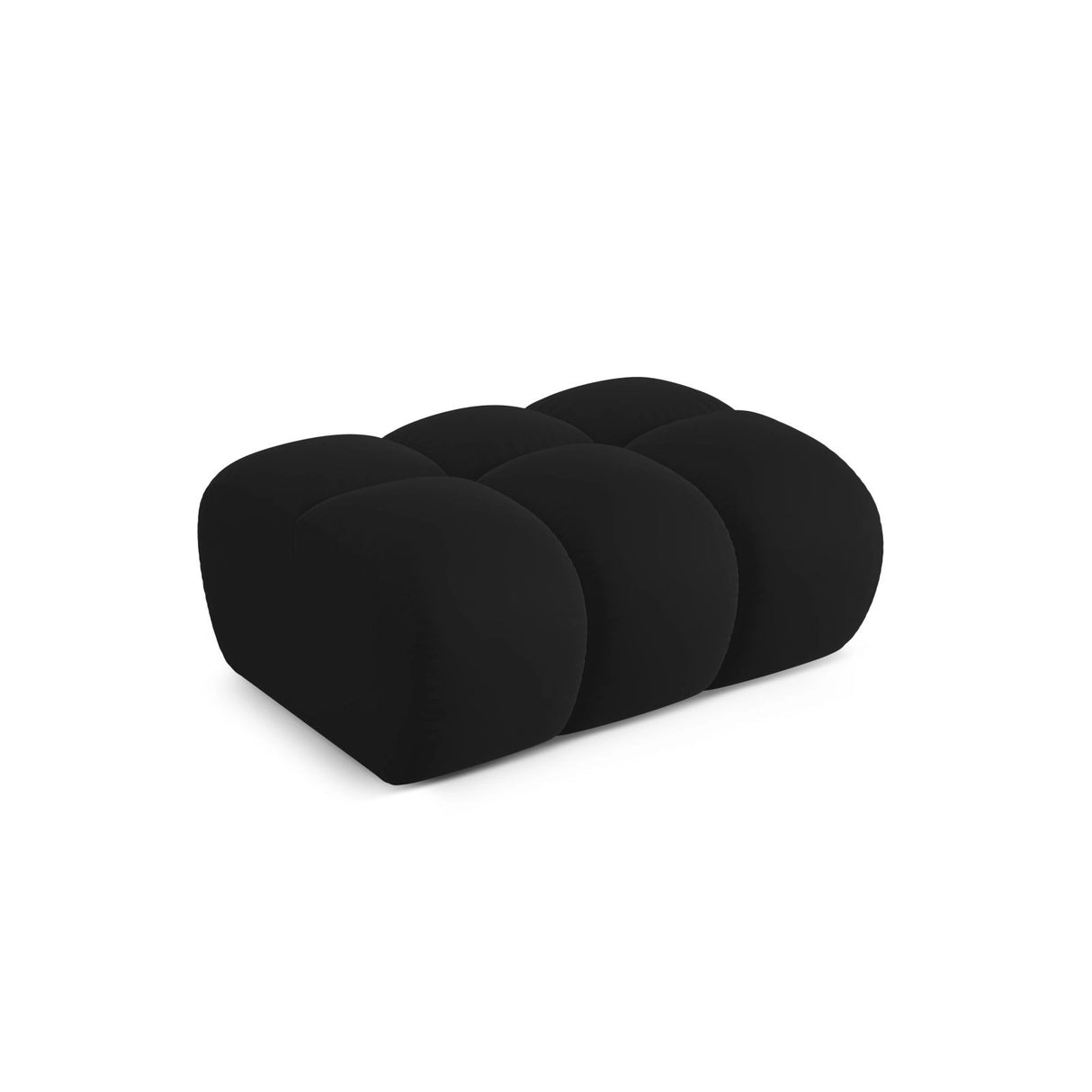 Treno Pouf aus Samt in Schwarz (Bluvel 19), 90x70x42 cm von Cosmopolitan Design – Bild 4