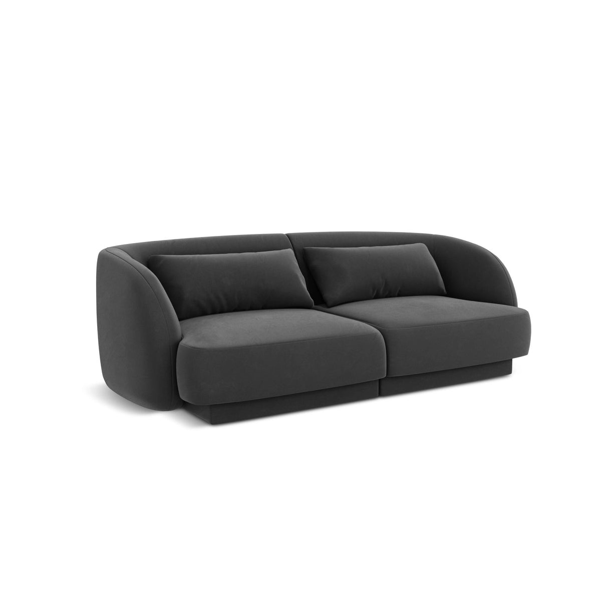 Tulum 2-Sitzer Sofa aus Samt in Grau (Bluvel 14), 180x90x70 cm von Cosmopolitan Design – Bild 4
