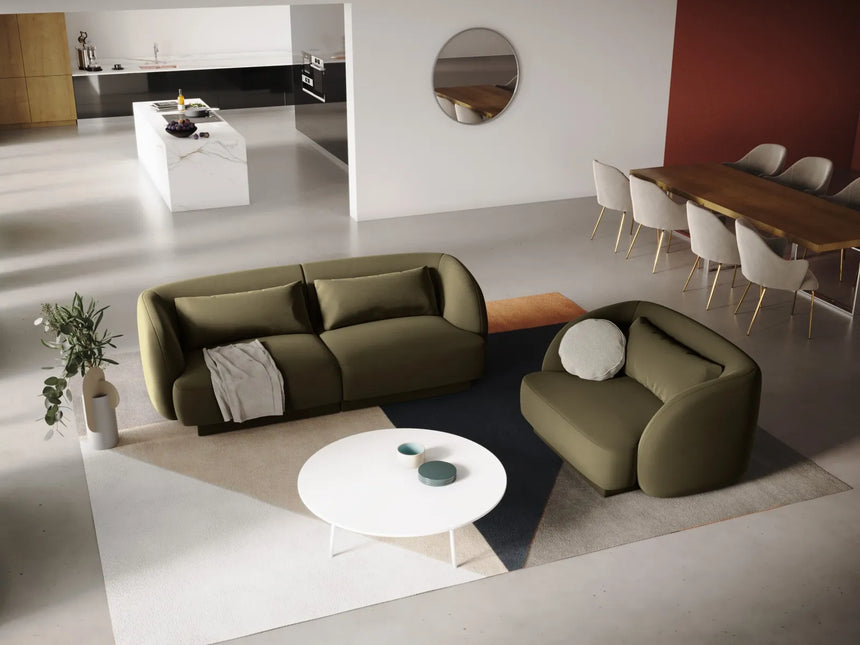Tulum 2-Sitzer Sofa aus Samt in Grün (Bluvel 77), 180x90x70 cm von Cosmopolitan Design – Bild 2