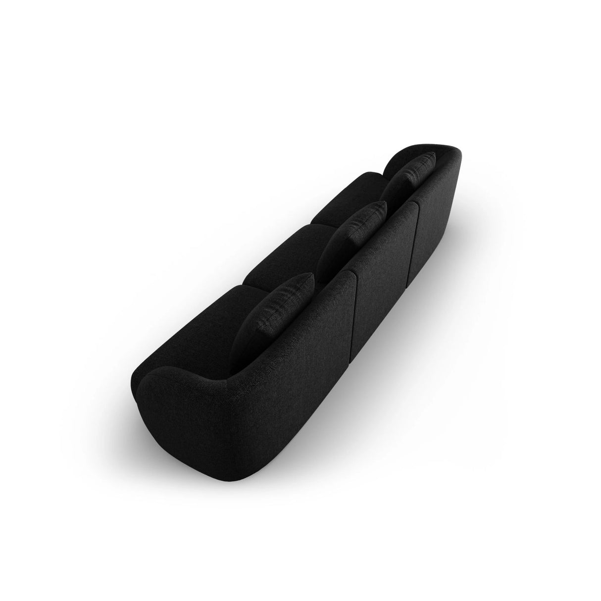 Tulum 3-Sitzer Sofa aus Chenille in Schwarz (Haga 19), 255x90x70 cm von Cosmopolitan Design – Bild 4