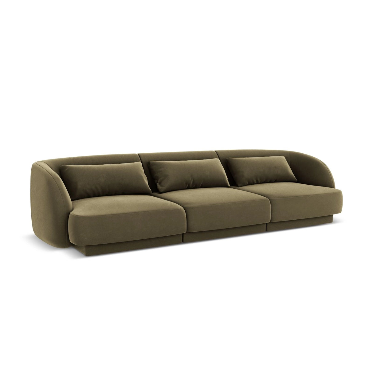 Tulum 3-Sitzer Sofa aus Samt in Grün (Bluvel 77), 255x90x70 cm von Cosmopolitan Design – Bild 4