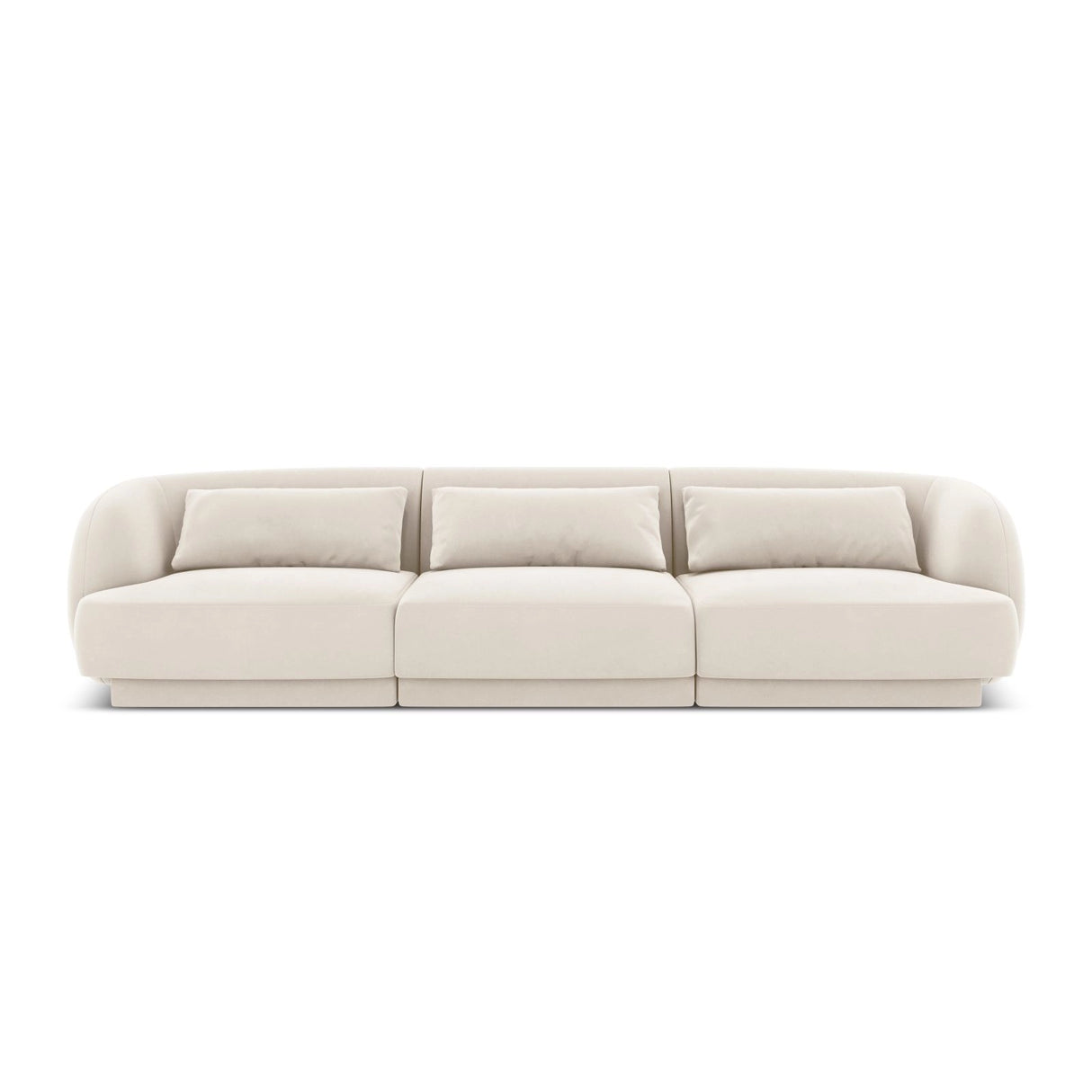 Tulum 3-Sitzer Sofa aus Samt in Hellbeige (Bluvel 22), 255x90x70 cm von Cosmopolitan Design – Bild 1