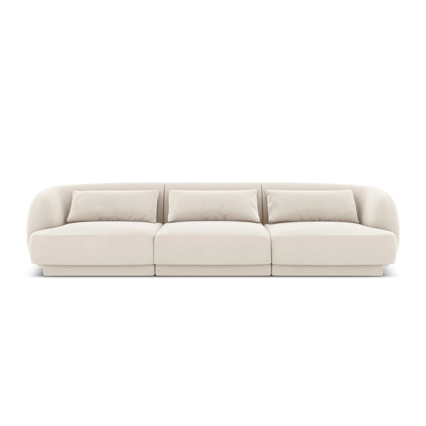 Tulum 3-Sitzer Sofa aus Samt in Hellbeige (Bluvel 22), 255x90x70 cm von Cosmopolitan Design – Bild 1