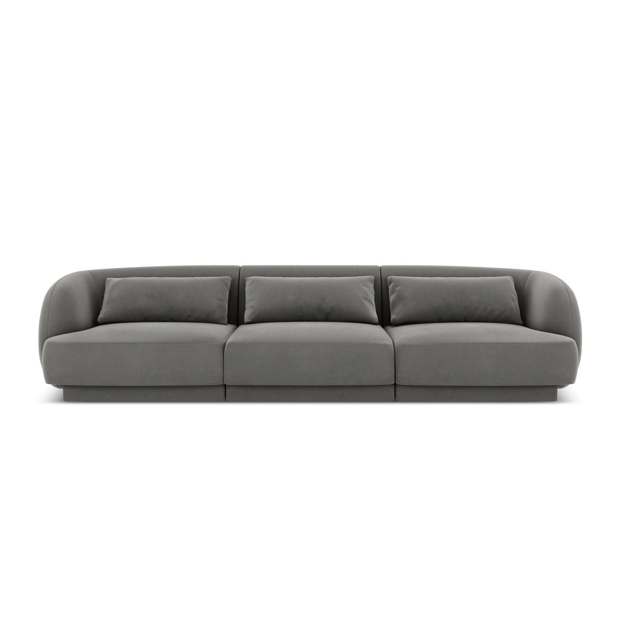Tulum 3-Sitzer Sofa aus Samt in Hellgrau (Bluvel 13), 255x90x70 cm von Cosmopolitan Design – Bild 1
