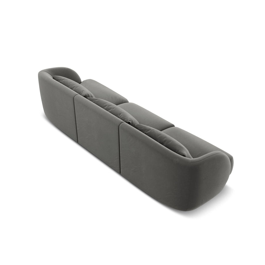 Tulum 3-Sitzer Sofa aus Samt in Hellgrau (Bluvel 13), 255x90x70 cm von Cosmopolitan Design – Bild 5