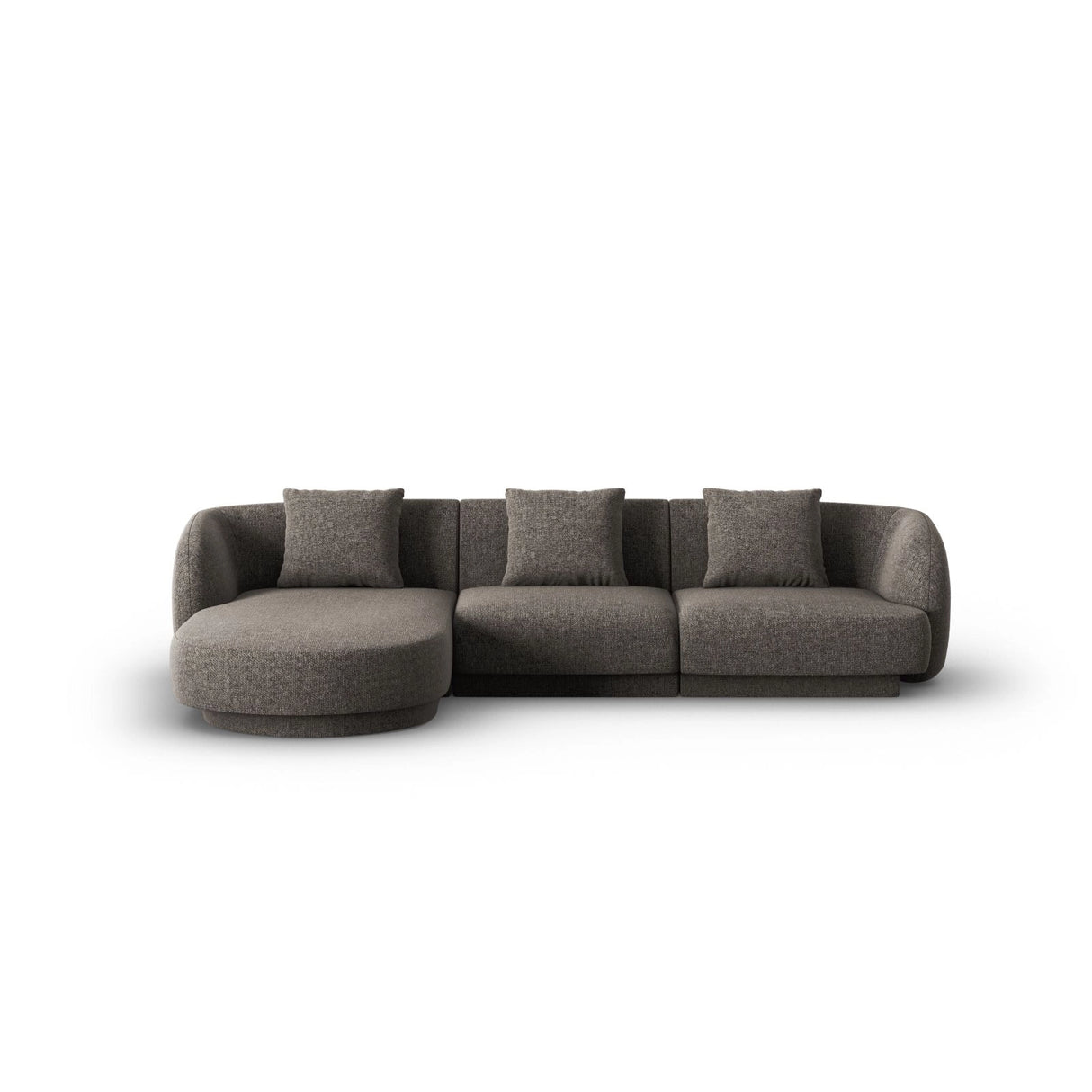 Tulum 4-Sitzer Ecksofa, Linke Seite, aus Chenille in Grau (Haga 16), 255x156x70 cm von Cosmopolitan Design – Bild 1