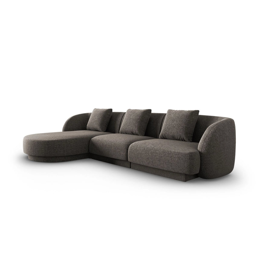 Tulum 4-Sitzer Ecksofa, Linke Seite, aus Chenille in Grau (Haga 16), 255x156x70 cm von Cosmopolitan Design – Bild 3