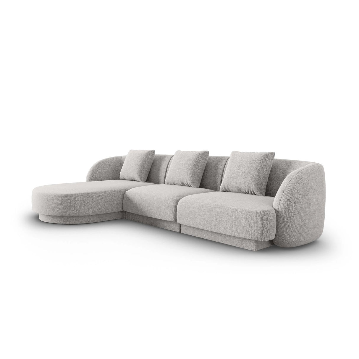 Tulum 4-Sitzer Ecksofa, Linke Seite, aus Chenille in Hellgrau (Haga 06), 255x156x70 cm von Cosmopolitan Design – Bild 3