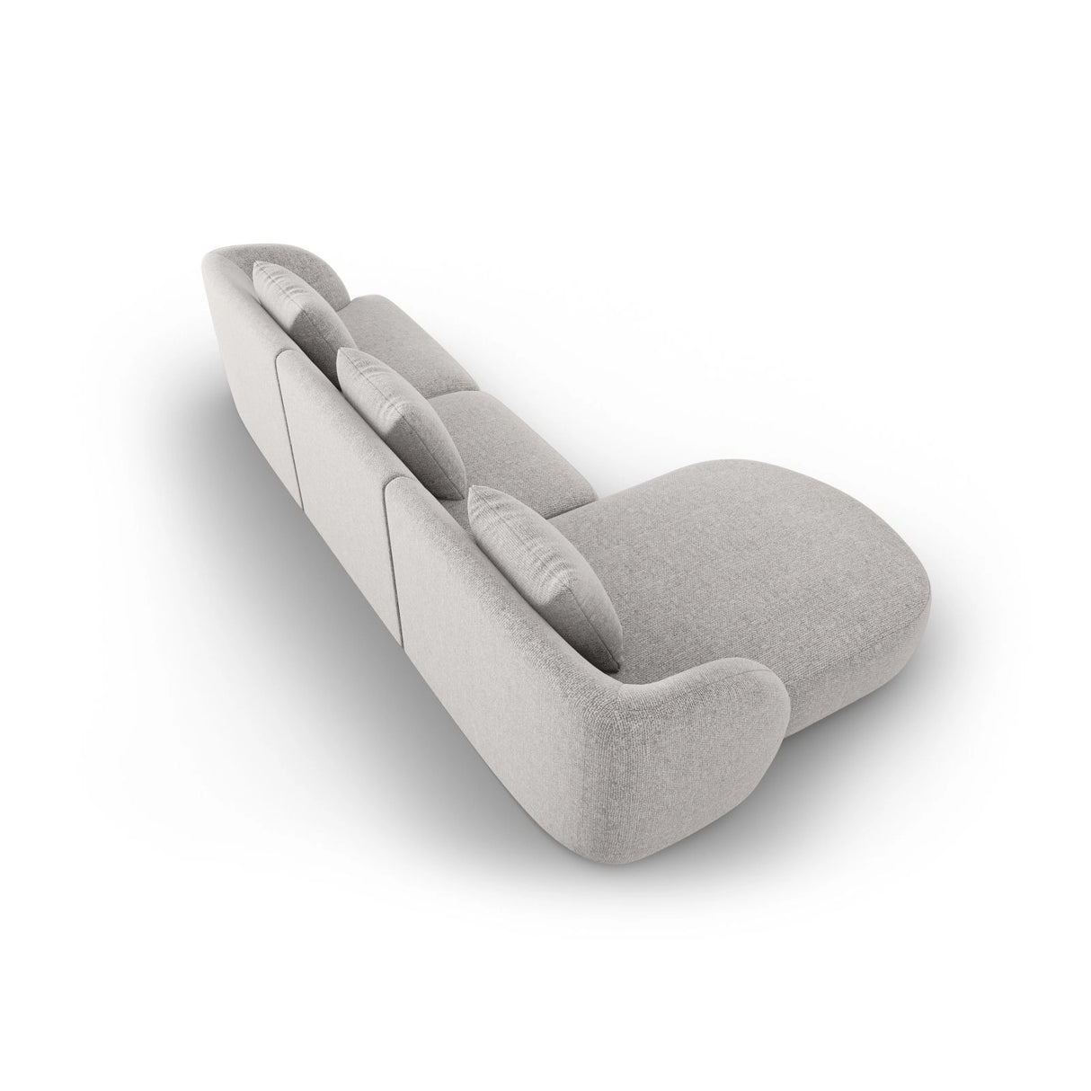 Tulum 4-Sitzer Ecksofa, Linke Seite, aus Chenille in Hellgrau (Haga 06), 255x156x70 cm von Cosmopolitan Design – Bild 4