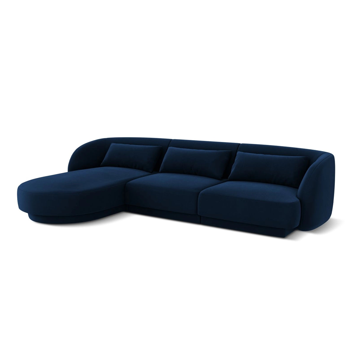 Tulum 4-Sitzer Ecksofa, Linke Seite, aus Samt in Königsblau (Bluvel 86), 255x156x70 cm von Cosmopolitan Design – Bild 4
