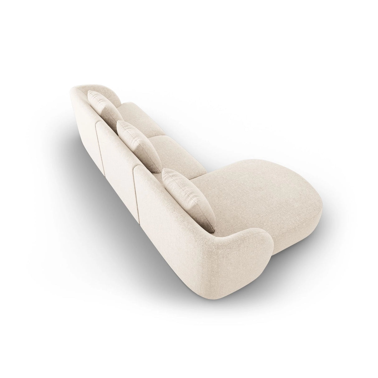 Tulum 4-Sitzer Ecksofa, Linke Seite, aus Samt oder Chenille, 255x156x70 cm von Cosmopolitan Design – Bild 4