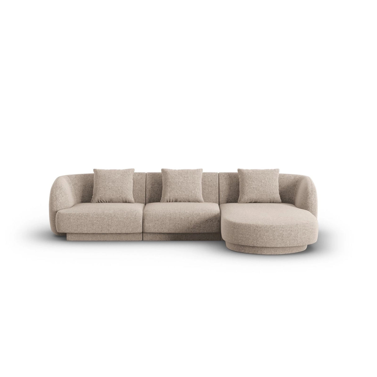 Tulum 4-Sitzer Ecksofa, Rechte Seite, aus Chenille in Beige (Haga 30), 255x156x70 cm von Cosmopolitan Design – Bild 1
