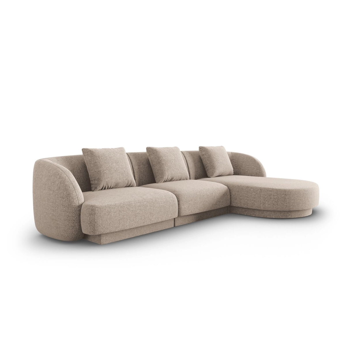 Tulum 4-Sitzer Ecksofa, Rechte Seite, aus Chenille in Beige (Haga 30), 255x156x70 cm von Cosmopolitan Design – Bild 3