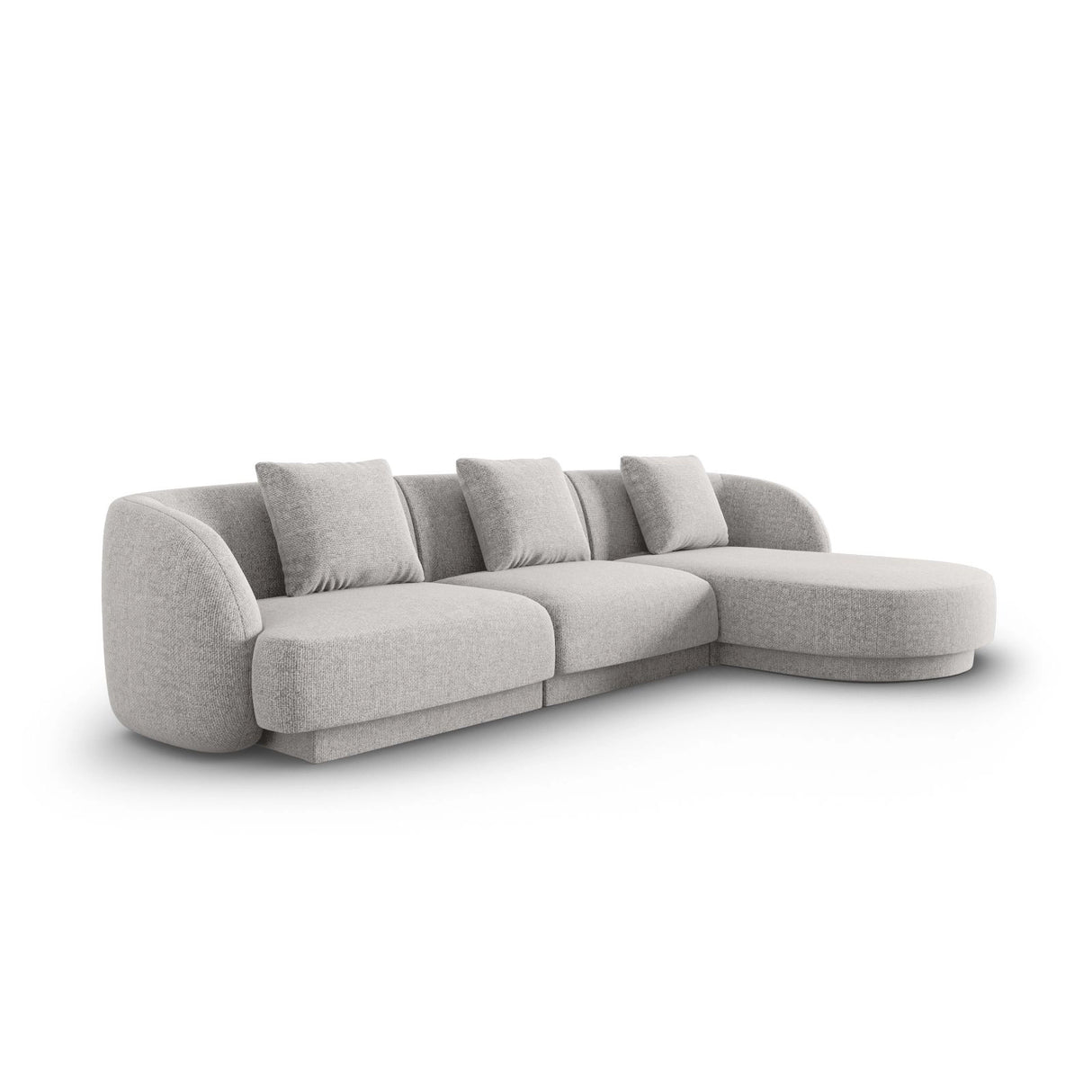 Tulum 4-Sitzer Ecksofa, Rechte Seite, aus Chenille in Hellgrau (Haga 06), 255x156x70 cm von Cosmopolitan Design – Bild 3