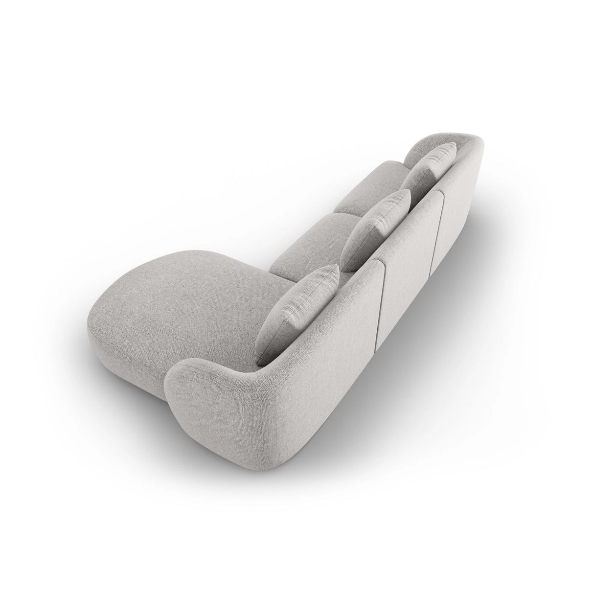 Tulum 4-Sitzer Ecksofa, Rechte Seite, aus Chenille in Hellgrau (Haga 06), 255x156x70 cm von Cosmopolitan Design – Bild 4