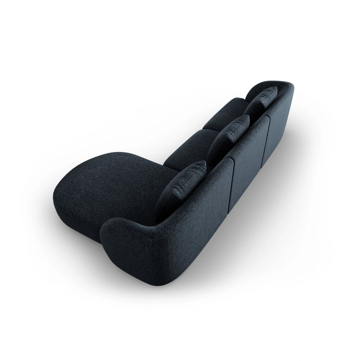 Tulum 4-Sitzer Ecksofa, Rechte Seite, aus Chenille in Königsblau (Haga 86), 255x156x70 cm von Cosmopolitan Design – Bild 4