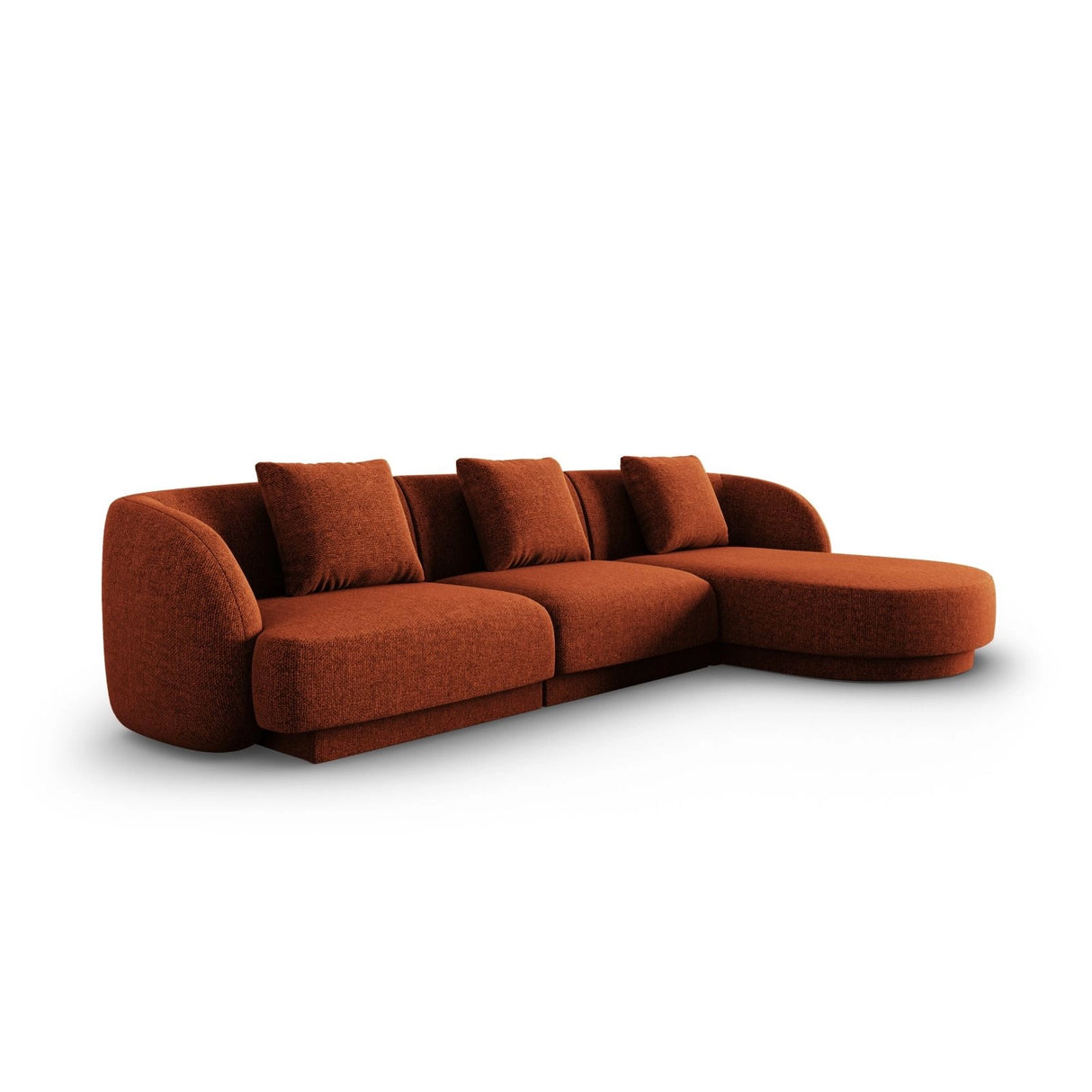 Tulum 4-Sitzer Ecksofa, Rechte Seite, aus Chenille in Terrakotta (Haga 44), 255x156x70 cm von Cosmopolitan Design – Bild 3