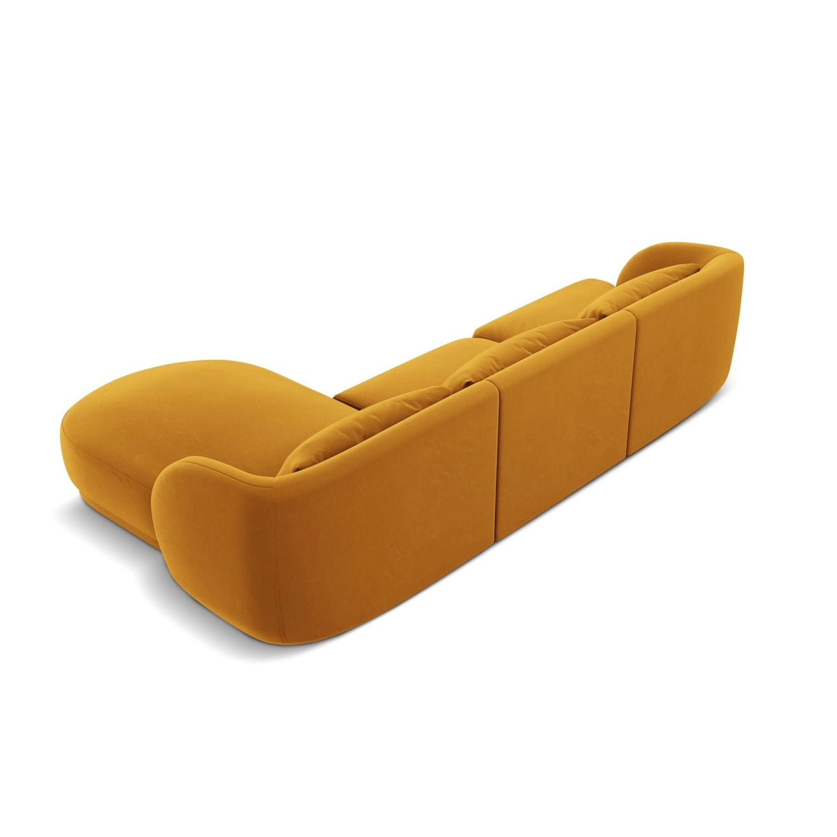 Tulum 4-Sitzer Ecksofa, Rechte Seite, aus Samt in Gelb (Bluvel 68), 255x156x70 cm von Cosmopolitan Design – Bild 5