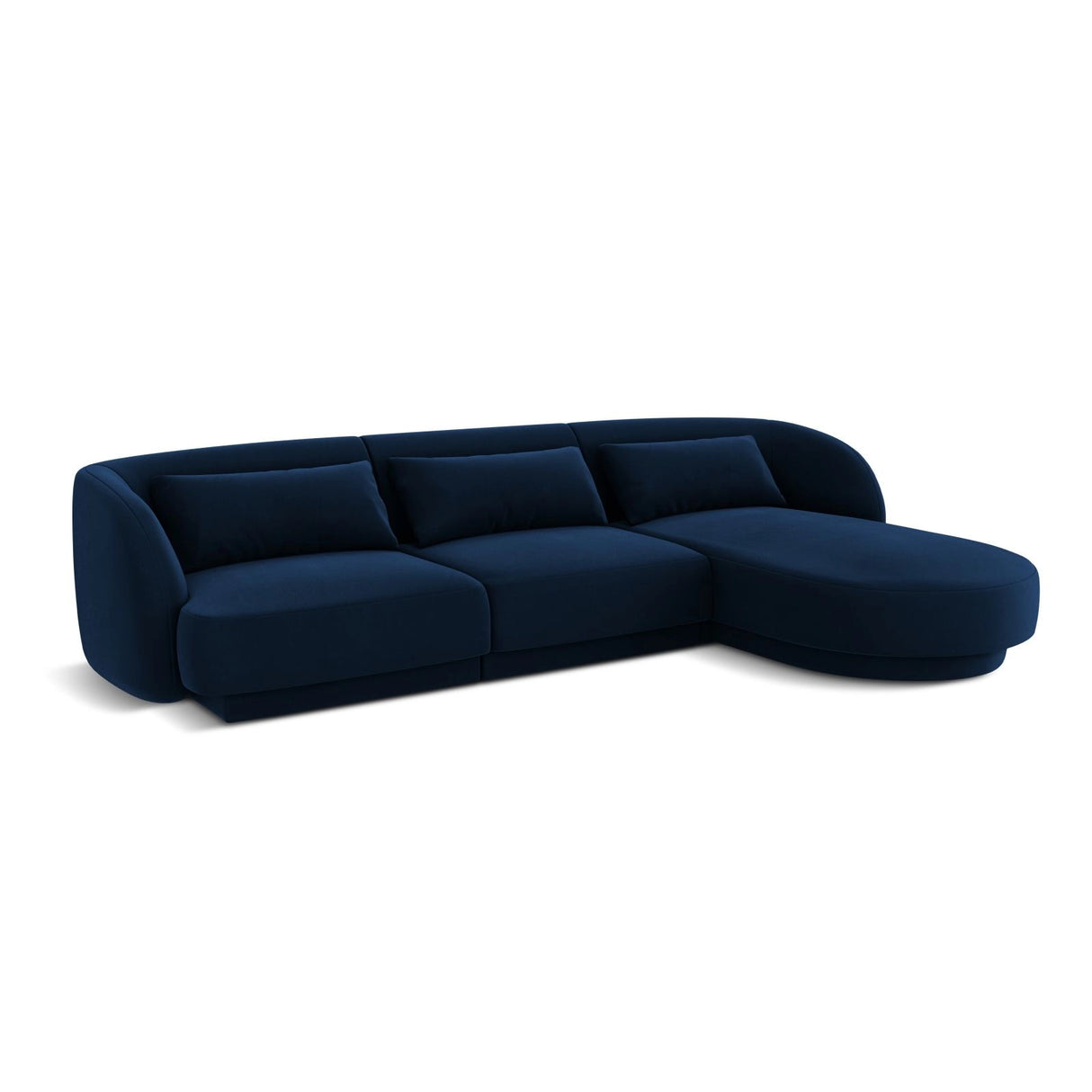 Tulum 4-Sitzer Ecksofa, Rechte Seite, aus Samt in Königsblau (Bluvel 86), 255x156x70 cm von Cosmopolitan Design – Bild 4