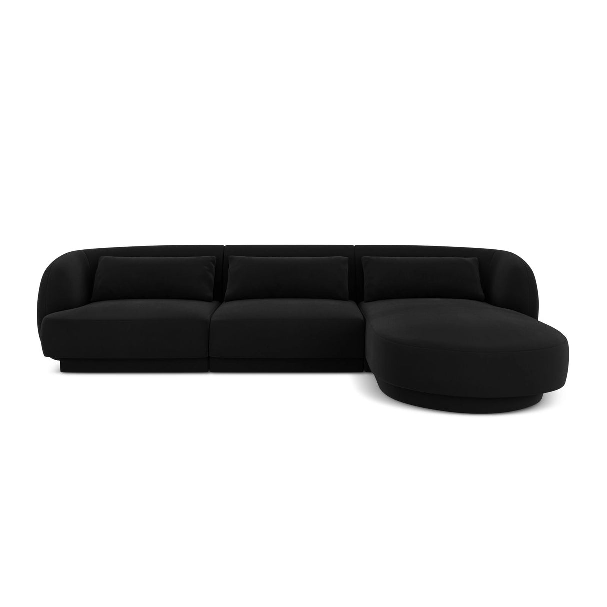 Tulum 4-Sitzer Ecksofa, Rechte Seite, aus Samt in Schwarz (Bluvel 19), 255x156x70 cm von Cosmopolitan Design – Bild 1